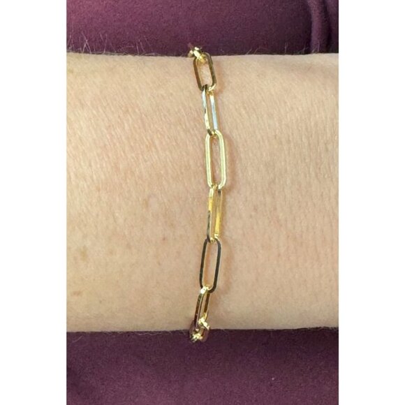 14K Yellow Gold 4 MM Lobster Claw 7.25-inch Specialty Chain Minimalist Bracelet - Picture 10 of 10